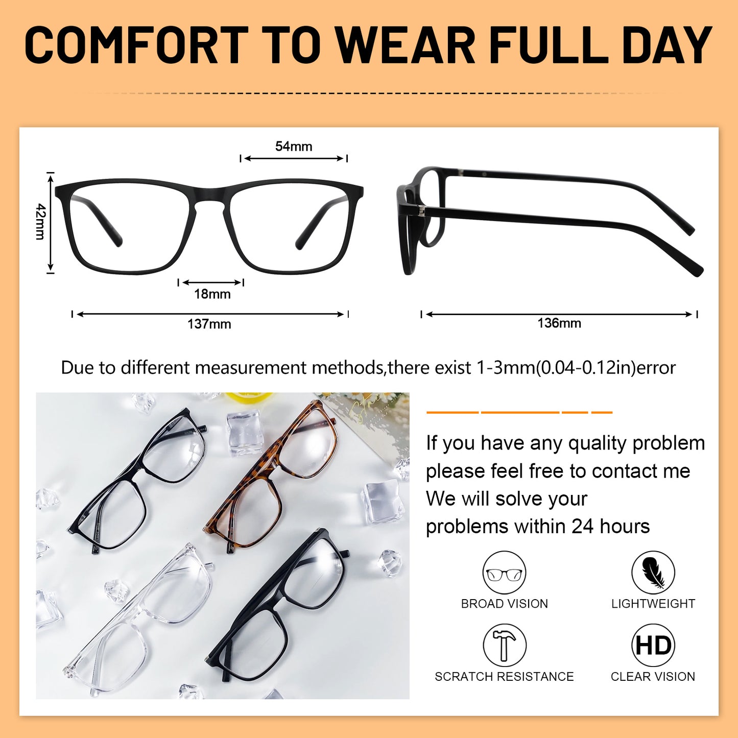 OCCI CHIARI Big Square Reading Glasses Women TR90 Readers OC5026WM