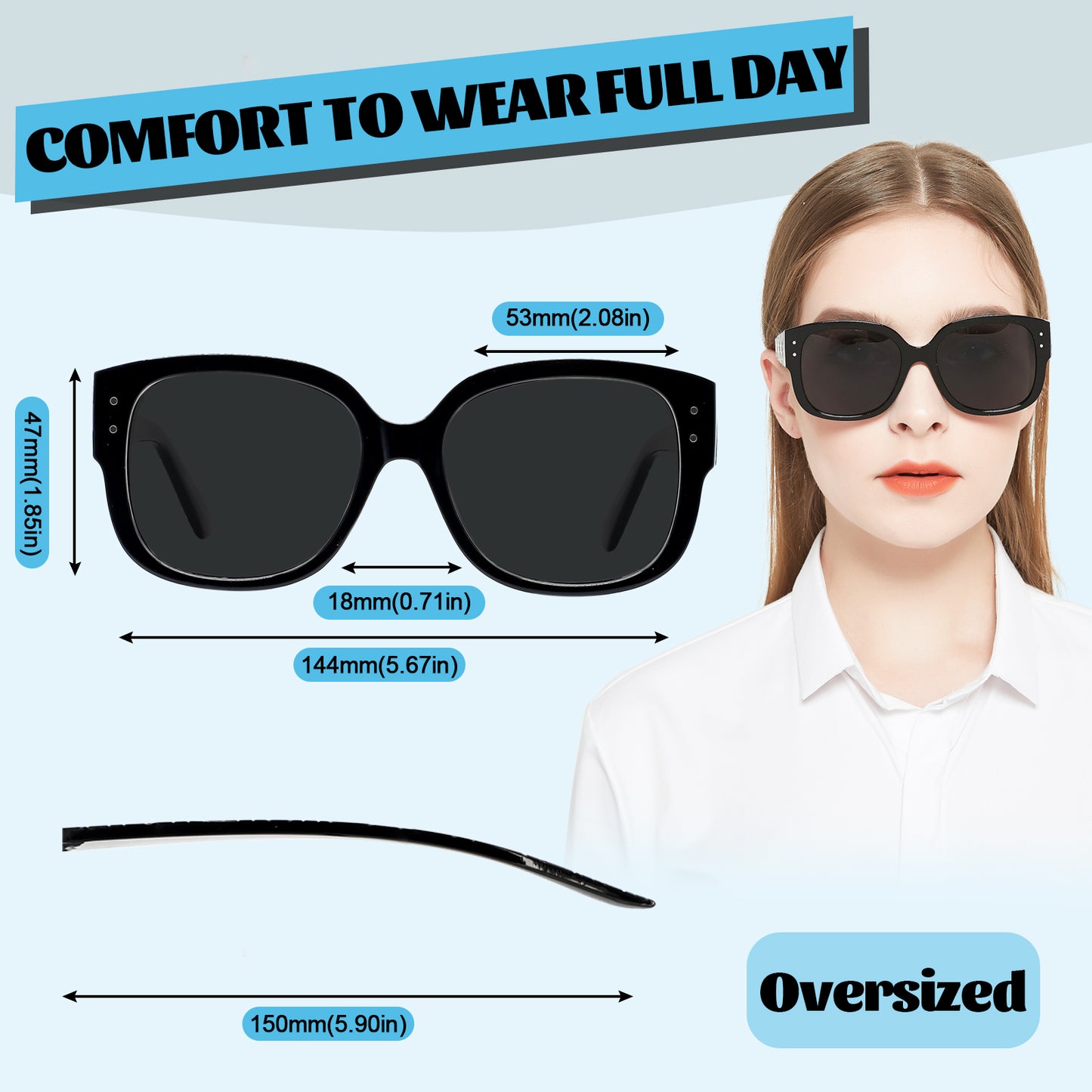 OCCI CHIARI Oversized Sun Reading Glasses Fashion Shield Readers Outdoor Read OC5085SR