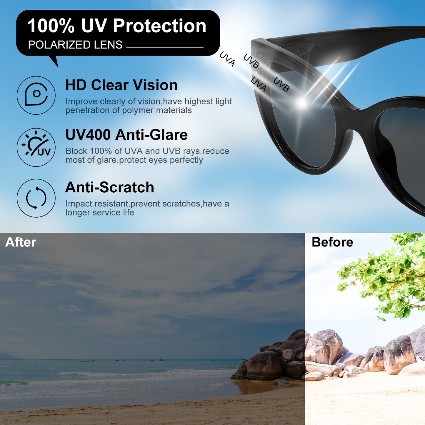 OCCI CHIARI Transition Bifocal Sun Reading Glasses for Women Cat Eye Sunglasses BS5188