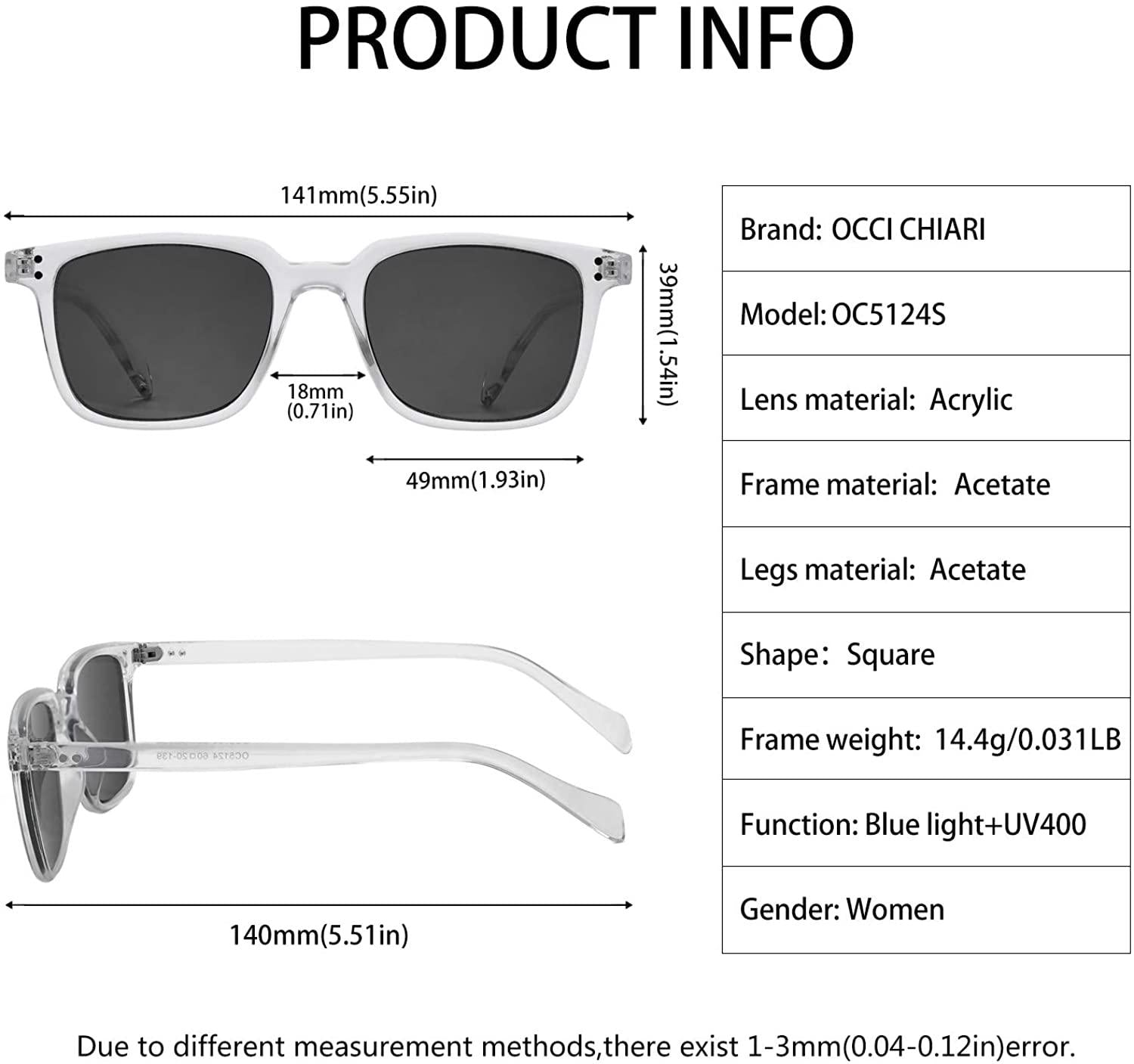 OCCI CHIARI Fashion Reading Glasses Reader Eyewear with Spring Hinge Sunglasses - Occichiari 