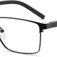 OCCI CHIARI Mens Rectangle Full-Rim Metal Black Prescription Clear Optical Glasses - Occichiari 