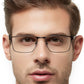 OCCI CHIARI Mens Rectangle Full-Rim Metal Black Prescription Clear Optical Glasses - Occichiari 