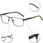 OCCI CHIARI Mens Rectangle Full-Rim Metal Black Prescription Clear Optical Glasses - Occichiari 