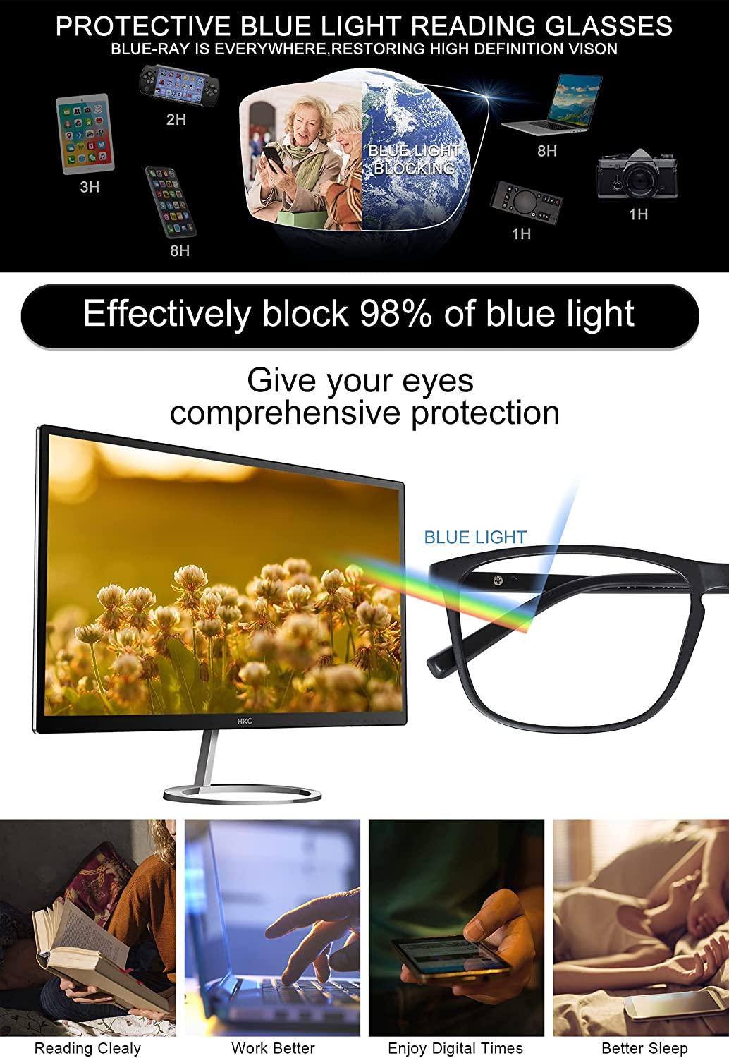 OCCI CHIARI Men’s Blue Light Blocking Reading Glasses(0.00-6.00) - Occichiari 