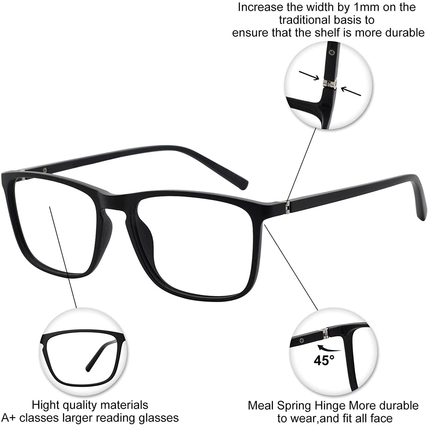 OCCI CHIARI Men’s Blue Light Blocking Reading Glasses(0.00-6.00) - Occichiari 