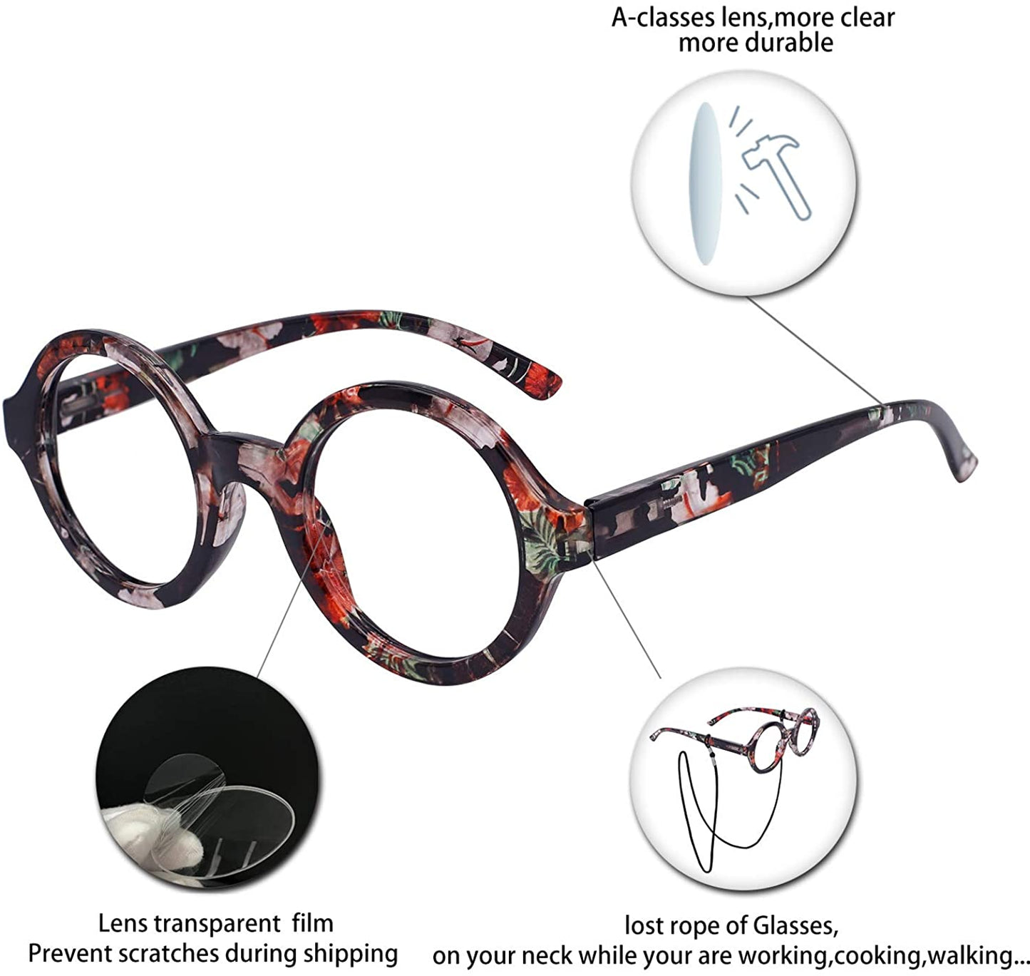 OCCI CHIARI Reading Glasses Women's Reader Clear Frame OC5122