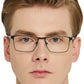OCCI CHIARI Mens Rectangle Full-Rim Metal Black Prescription Clear Optical Glasses - Occichiari 