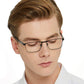 OCCI CHIARI Mens Rectangle Full-Rim Metal Black Prescription Clear Optical Glasses - Occichiari 