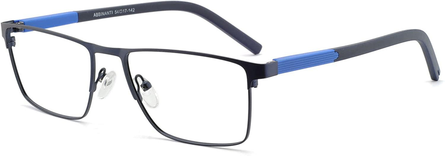 OCCI CHIARI Mens Rectangle Full-Rim Metal Black Prescription Clear Optical Glasses