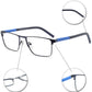 OCCI CHIARI Mens Rectangle Full-Rim Metal Black Prescription Clear Optical Glasses