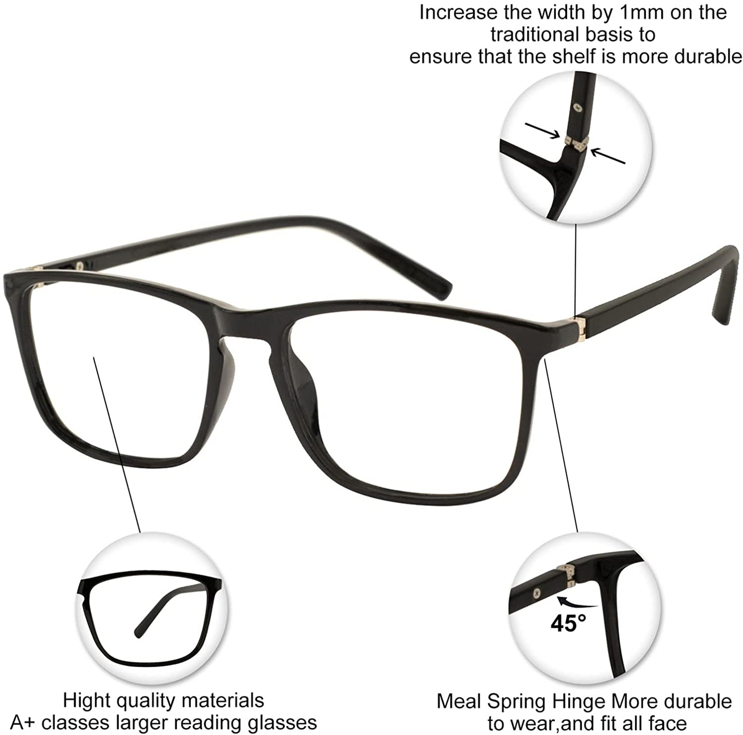 OCCI CHIARI Men’s Blue Light Blocking Reading Glasses ABL5026