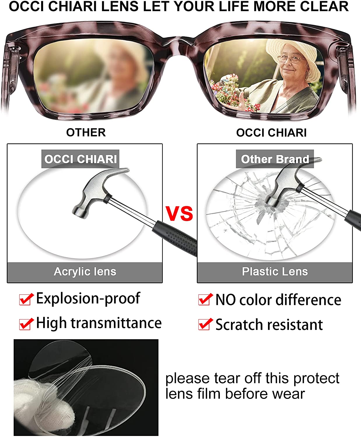 Oversized Reading Glasses for Women Designer Reader OC5031