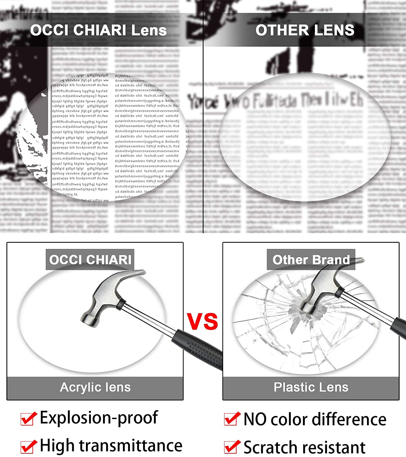 OCCI CHIARI Reading Glasses for Women Trendy Reader OC5123