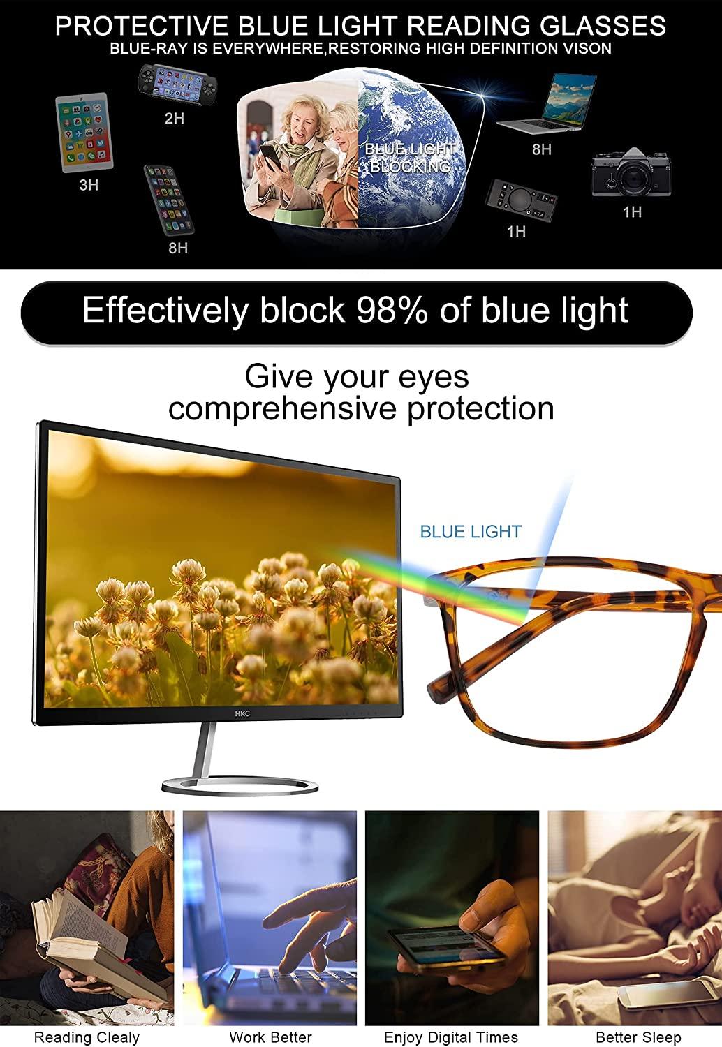 OCCI CHIARI Men’s Blue Light Blocking Reading Glasses(0.00-6.00) - Occichiari 
