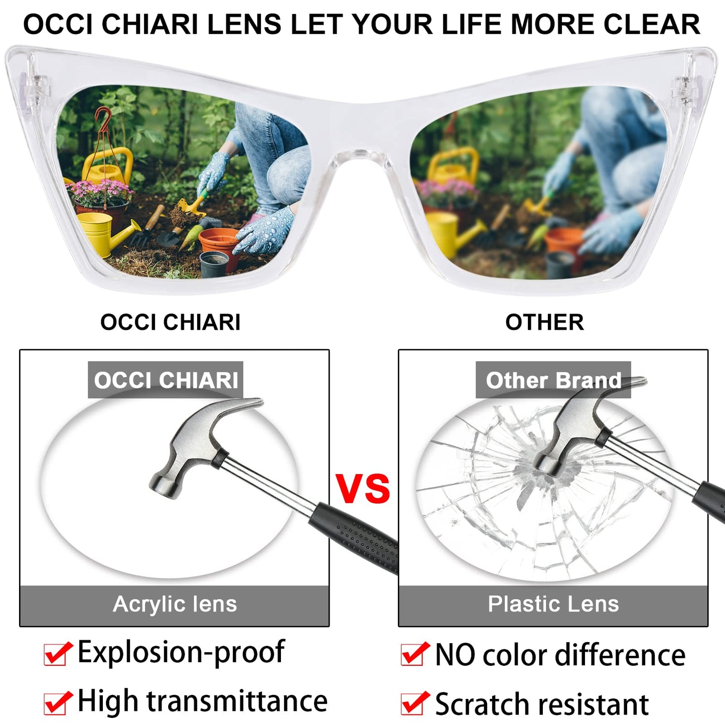 OCCI CHIARI Reading Glasses for Women Cat Eye Cute Reader Ladies Reader OC5185