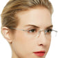OCCI CHIARI Reading Glasses For Women Men Styish Reader with Titanium Rime Frame Lightweight OC5011